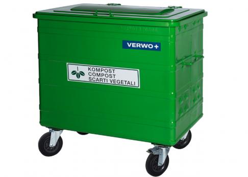 Produktbild VERWO Stahl-Grosscontainer - VERWO Kompost Container 800 l mit Belüftungsschlitzen